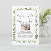 Eucalyptus Photo Celebration of Life Invitation (Debout devant)