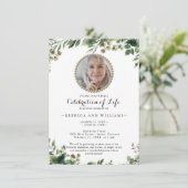 Eucalyptus Photo Celebration of Life Invitation (Debout devant)