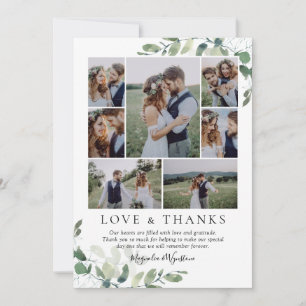 Eucalyptus Photo Collage Wedding Bedankkaart