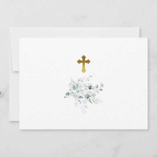 Eucalyptus Photo First Holy Communion Invitation (Dos)