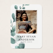 Eucalyptus Photo Funérailles Carte de Poème Commém (Devant)