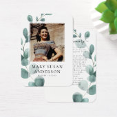 Eucalyptus Photo Funérailles Carte de Poème Commém (Bureau)