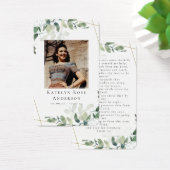 Eucalyptus Photo Funérailles Carte de prière (Bureau)