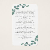 Eucalyptus Photo Funérailles Carte de prière (Dos)