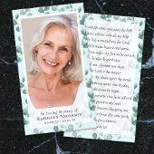 Eucalyptus Photo Funérailles Carte de prière