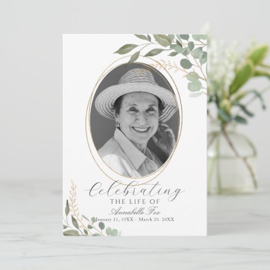 Eucalyptus Photo Funérailles Programme D'Ordre De  (Debout devant)