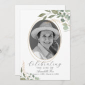 Eucalyptus Photo Funérailles Programme D'Ordre De  (Devant / Derrière)