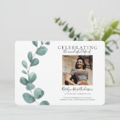 Eucalyptus Photo Funeral Invitation Kaart (Staand voorkant)