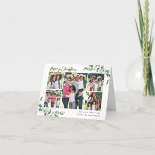 Eucalyptus Photo Gold Foil Merry kerst Feestdagen Kaart