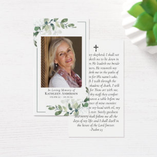 Eucalyptus Photo Memorial Prayer Card