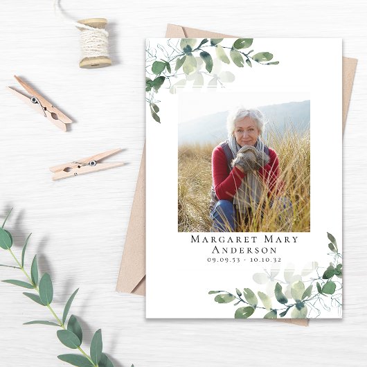 Eucalyptus Photo Memorial Service-programma Programma