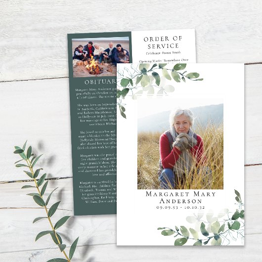 Eucalyptus Photo Memorial Service-programma Programma