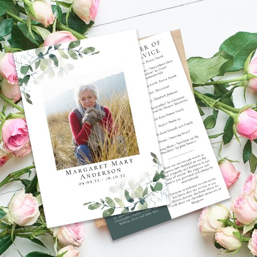 Eucalyptus Photo Memorial Service Programme