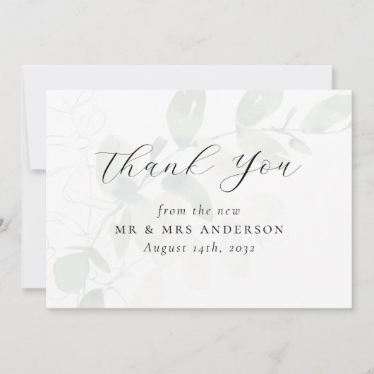 Eucalyptus Photo Weddenschap Bedankkaart (Voorkant)