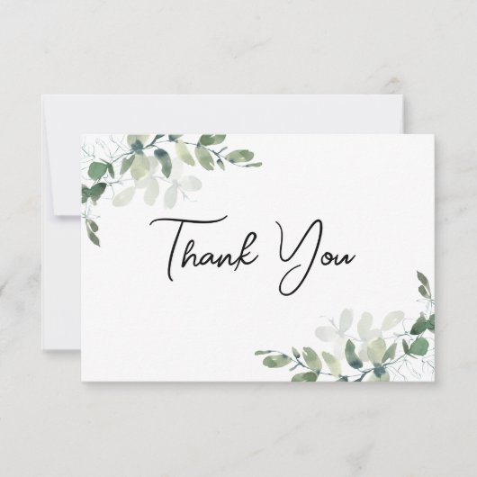 Eucalyptus Photo Weddenschap Bedankkaart (Voorkant)