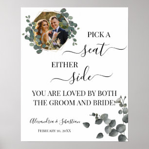 Eucalyptus Pick A Seat Beide Side Weduwen Sign Poster