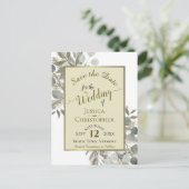 Eucalyptus & Pine Boho Gold Wedding Save the Date Aankondigingskaart (Staand voorkant)