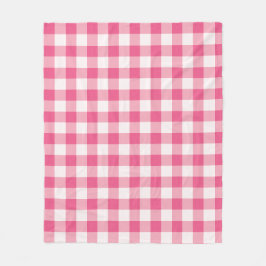Eucalyptus Pink & White Gingham-controle Fleece Deken
