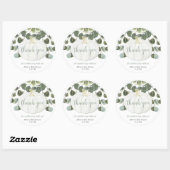Eucalyptus pompoen groen moderne waterverf ronde sticker (Vel)