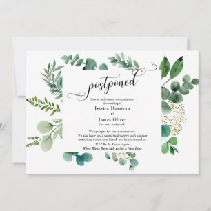 Eucalyptus Postponed Wedding Kaart voor script uit