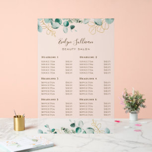 Eucalyptus prijslijst acryl bord