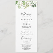 Eucalyptus Programme Brown simple de mariage flora (Devant)
