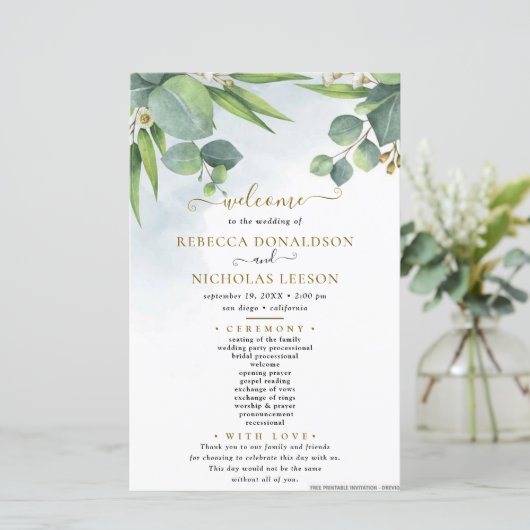 Eucalyptus programme de mariage minimal (Debout devant)