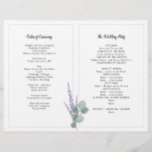 Eucalyptus Programme de mariage plié Papier à feut (Dos)