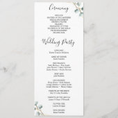 Eucalyptus Programme de mariage vert (Dos)