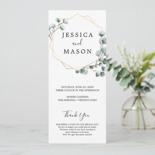 Eucalyptus Programme de mariage vert (Debout devant)