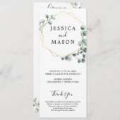 Eucalyptus Programme de mariage vert (Devant / Derrière)