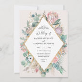 Eucalyptus Protea Pampas Grass Wedding invitation (Devant)