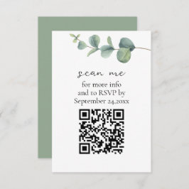 Eucalyptus QR Code Bruiloft RSVP Informatiekaartje