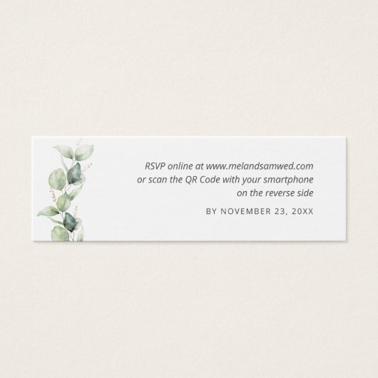 Eucalyptus QR Code RSVP Site Mariage Enceinte (Devant)