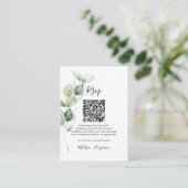 Eucalyptus QR Code RSVP Wedding Enclosure Kaart (Staand voorkant)