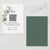 Eucalyptus QR Code RSVP Wedding Enclosure Kaart (Voorkant / Achterkant)