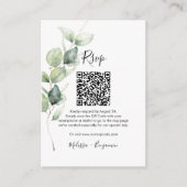 Eucalyptus QR Code RSVP Wedding Enclosure Kaart (Voorkant)