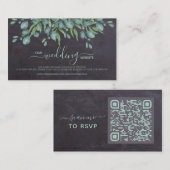 Eucalyptus QR Code Russe Mariage en ligne carte RS (Devant / Derrière)