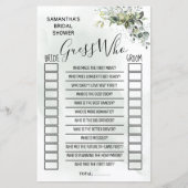 Eucalyptus Raad wie vrijgezellenfeest tweetalige g (Voorkant)