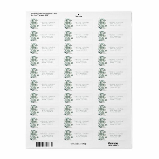 Eucalyptus Return Address Label (Full Sheet)