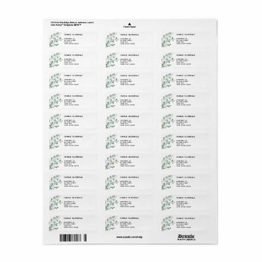 Eucalyptus Return Address Label (Full Sheet)