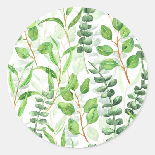 Eucalyptus Ronde Sticker (Voorkant)