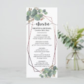 Eucalyptus roos goud geometrisch lijst trouwmenu menu (Staand voorkant)