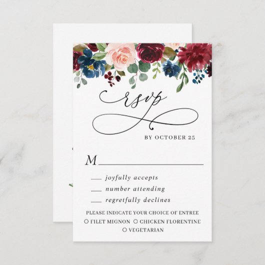 Eucalyptus Roos Weddenschap met Eucalyptus RSVP Kaartje (Voorkant / Achterkant)