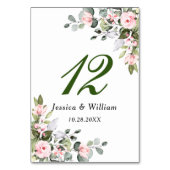 Eucalyptus Rose Blush Rose Numéro de table (Dos)