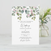 Eucalyptus & Rose Élégante invitation de mariage (Debout devant)