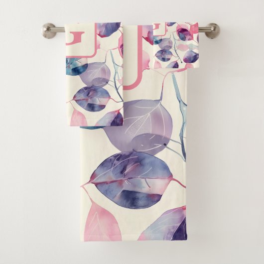 Éucalyptus rose violet Feuille d'aquarelle (En situation)