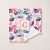 Éucalyptus rose violet Feuille d'aquarelle (Gant de toilette)