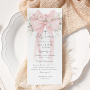 Eucalyptus Roze Strik Elegante Doop Menu