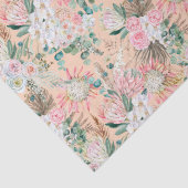 Eucalyptus Roze Witte Bloemige Boho Bruidsverjaard Tissuepapier (Detail)